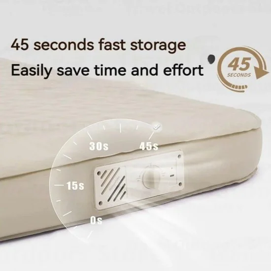 Naturehike Yugu C12 Comfort Automatic Inflatable Cushion With Inner Inflatable Pump - Beige Single (200*76*12)